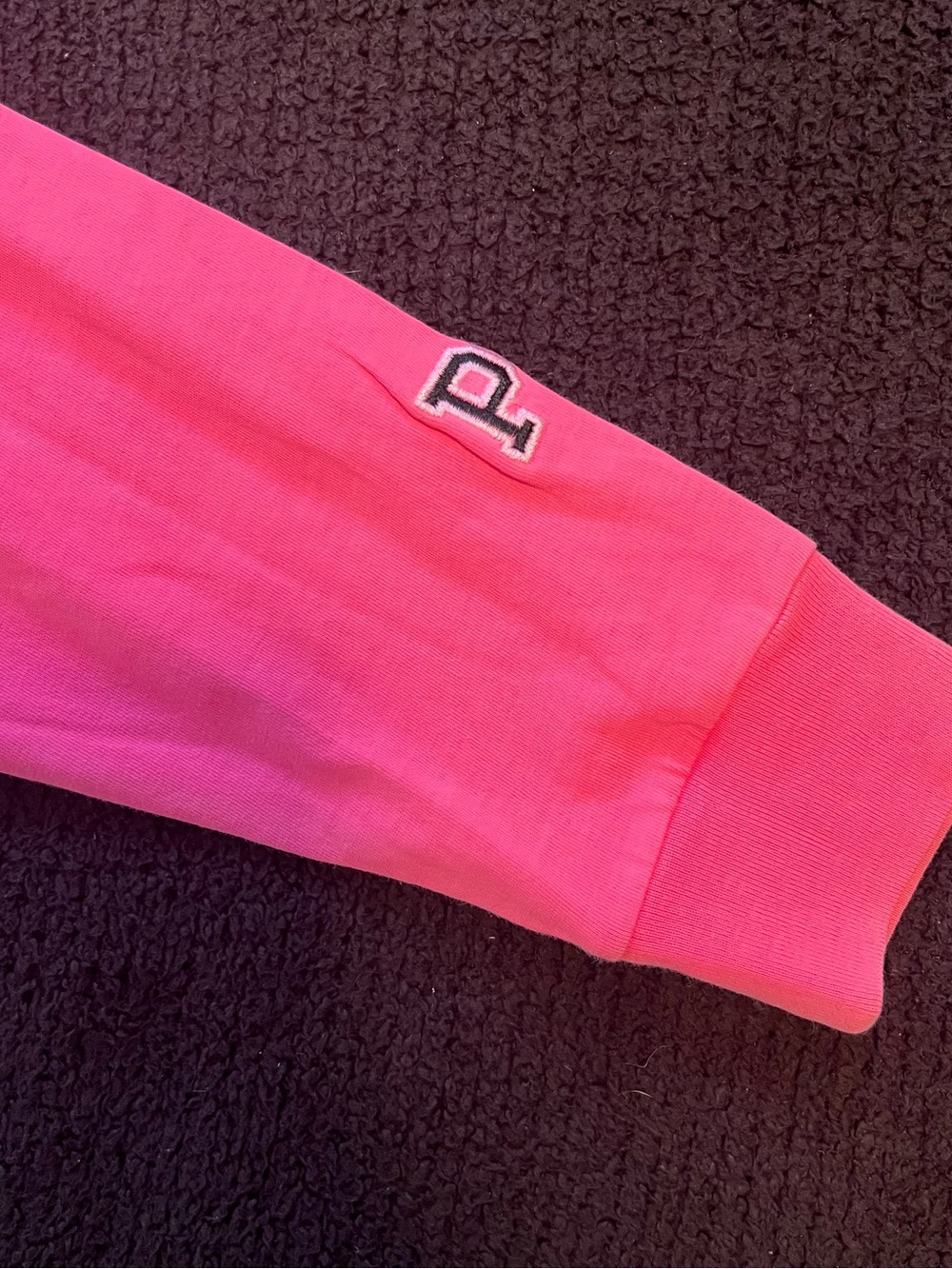 PINK Victoria's Secret Hot Pink Crewneck Tee Casual Preppy Bright Collegiate - Picture 6 of 6